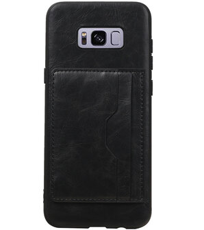 Zwart Staand Back Cover 2 Pasjes voor Galaxy S8 Plus