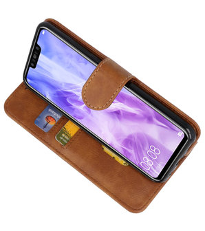 Bruin Bookstyle Wallet Cases Hoesje voor Huawei Nova 3