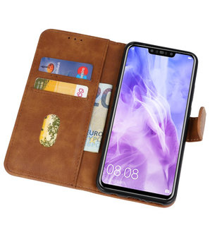 Bruin Bookstyle Wallet Cases Hoesje voor Huawei Nova 3