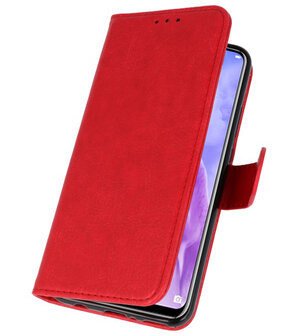 Rood Bookstyle Wallet Cases Hoesje voor Huawei Nova 3