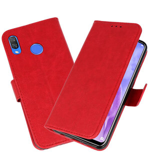 Rood Bookstyle Wallet Cases Hoesje voor Huawei Nova 3