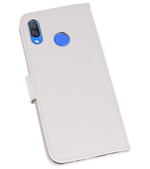 Wit Bookstyle Wallet Cases Hoesje voor Huawei Nova 3 