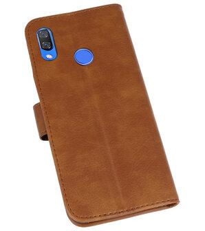 Bruin Bookstyle Wallet Cases Hoesje voor Huawei P Smart Plus