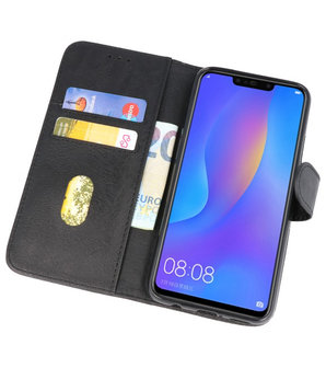 Zwart Bookstyle Wallet Cases Hoes voor Huawei P Smart Plus