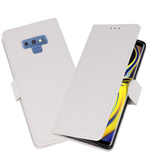 Wit Bookstyle Wallet Cases Hoesje voor Samsung Galaxy Note 9