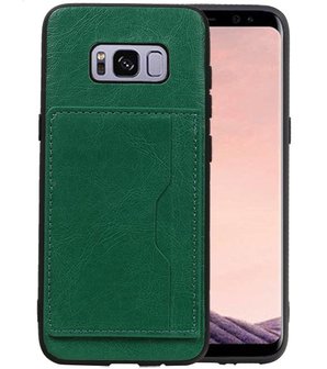 Groen Staand Back Cover 1 Pasje Hoesje voor Samsung Galaxy S8