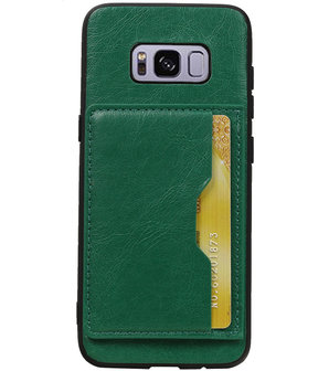 Groen Staand Back Cover 1 Pasje Hoesje voor Samsung Galaxy S8