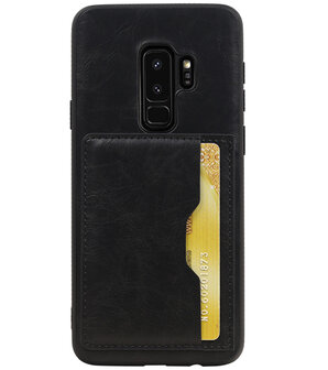 Zwart Staand Back Cover 1 Pasje Hoesje voor Samsung Galaxy S9 Plus