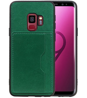 Groen Staand Back Cover 1 Pasje Hoesje voor Samsung Galaxy S9