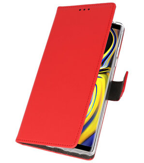 Rood Wallet Cases Hoesje voor Samsung Galaxy Note 9