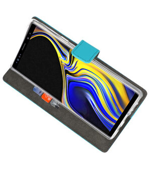 Blauw Wallet Cases Hoesje voor Samsung Galaxy Note 9