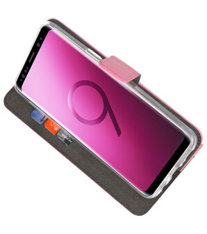 Roze Wallet Cases Hoesje voor Samsung Galaxy S9