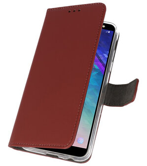 Bruin Bookstyle Wallet Cases Hoesje voor Samsung Galaxy A6 (2018) 