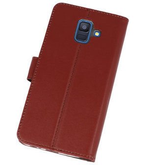 Bruin Bookstyle Wallet Cases Hoesje voor Samsung Galaxy A6 (2018) 