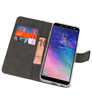 Zwart Bookstyle Wallet Cases Hoesje voor Samsung Galaxy A6 (2018)