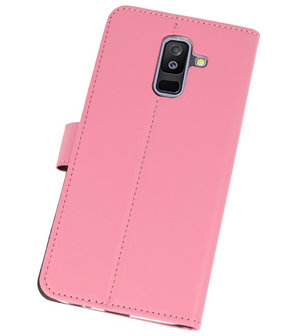 Roze Bookstyle Wallet Cases Hoesje voor Samsung Galaxy A6 Plus (2018)