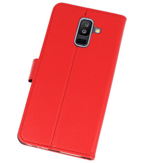 Rood Bookstyle Wallet Cases Hoesje voor Samsung Galaxy A6 Plus (2018)