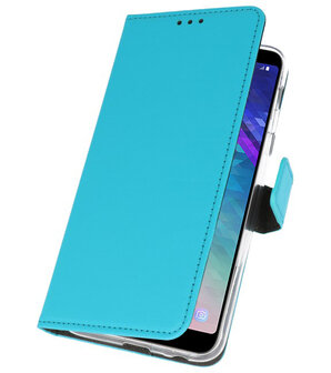 Blauw Bookstyle Wallet Cases Hoesje voor Samsung Galaxy A6 Plus (2018)