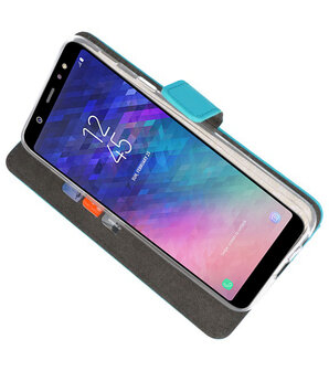 Blauw Bookstyle Wallet Cases Hoesje voor Samsung Galaxy A6 Plus (2018)