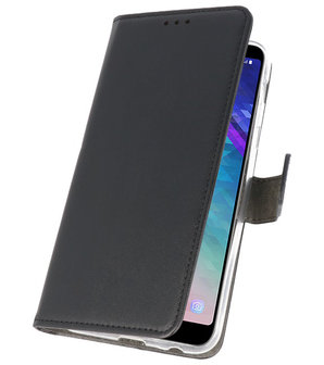 Zwart Bookstyle Wallet Cases Hoesje voor Samsung Galaxy A6 Plus (2018) 