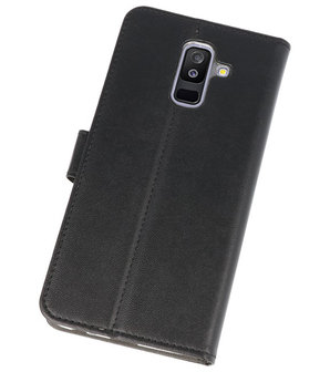 Zwart Bookstyle Wallet Cases Hoesje voor Samsung Galaxy A6 Plus (2018) 