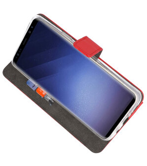 Rood Wallet Cases Hoesje voor Samsung Galaxy S9 Plus