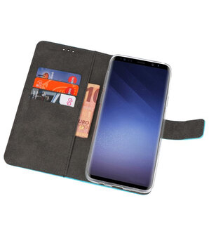 Blauw Wallet Cases Hoesje voor Samsung Galaxy S9 Plus