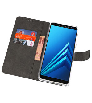 Zwart Wallet Cases Hoesje voor Samsung Galaxy A8 Plus 2018