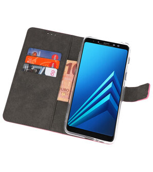 Roze Wallet Cases Hoesje voor Samsung Galaxy A8 Plus 2018