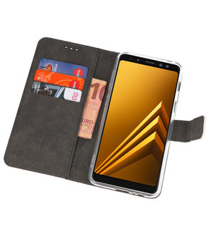 Wit Wallet Cases Hoesje voor Samsung Galaxy A8 2018