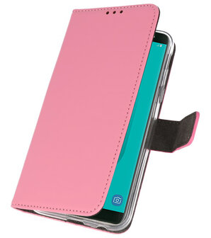Roze Wallet Cases Hoesje voor Samsung Galaxy J6 2018