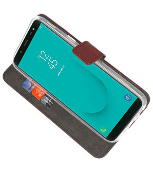 Bruin Wallet Cases Hoesje voor Samsung Galaxy J6 2018