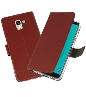 Bruin Wallet Cases Hoesje voor Samsung Galaxy J6 2018