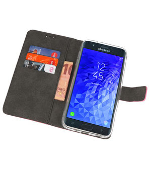 Roze Wallet Cases Hoesje voor Samsung Galaxy J7 2018