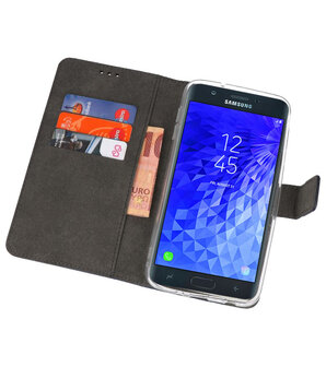 Navy Wallet Cases Hoesje voor Samsung Galaxy J7 2018