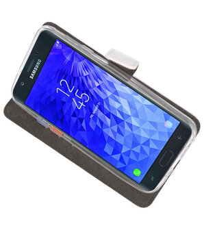 Wit Wallet Cases Hoesje voor Samsung Galaxy J7 2018