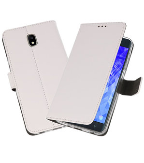 Wit Wallet Cases Hoesje voor Samsung Galaxy J7 2018