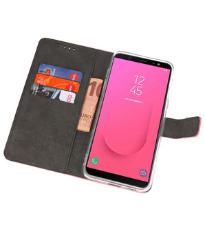 Roze Wallet Cases Hoesje voor Samsung Galaxy J8