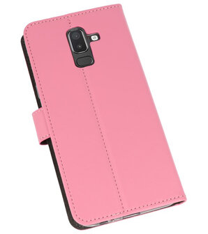 Roze Wallet Cases Hoesje voor Samsung Galaxy J8