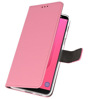 Roze Wallet Cases Hoesje voor Samsung Galaxy J8