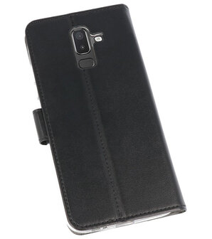 Zwart Wallet Cases Hoesje voor Samsung Galaxy J8 