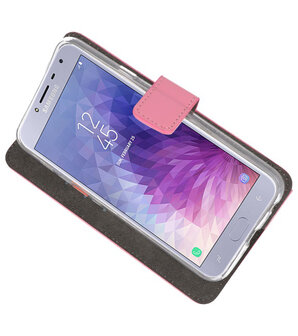 Roze Wallet Cases Hoesje voor Samsung Galaxy J4 2018