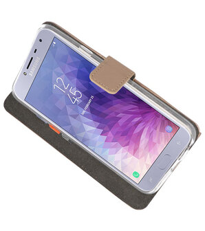 Goud Wallet Cases Hoesje voor Samsung Galaxy J4 2018