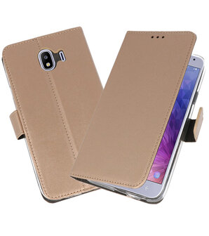 Goud Wallet Cases Hoesje voor Samsung Galaxy J4 2018