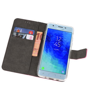 Roze Wallet Cases Hoesje voor Samsung Galaxy J3 2018 