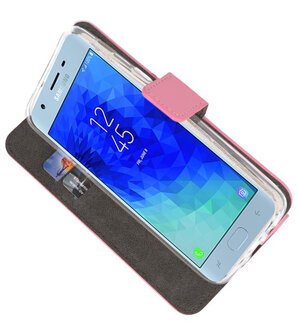 Roze Wallet Cases Hoesje voor Samsung Galaxy J3 2018 