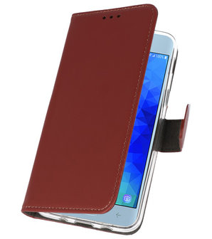 Bruin Wallet Cases Hoesje voor Samsung Galaxy J3 2018