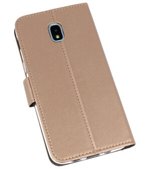 Goud Wallet Cases Hoesje voor Samsung Galaxy J3 2018