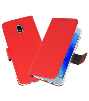 Rood Wallet Cases Hoesje voor Samsung Galaxy J3 2018 