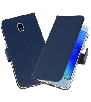 Navy Wallet Cases Hoesje voor Samsung Galaxy J3 2018